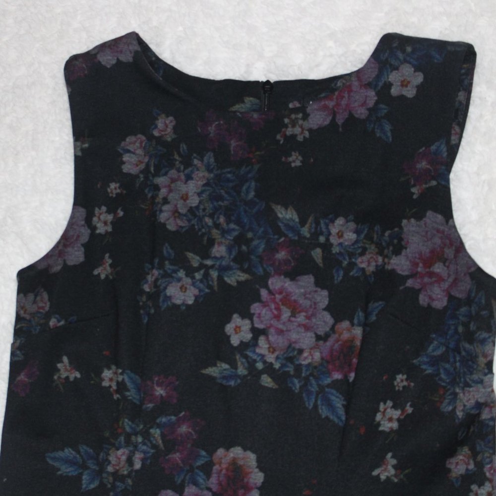 Sleeveless Black Floral Dress